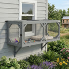 PawHut Cat Tunnel - Wooden Catio Outdoor Cat Enclosure with 2 Doors-Built with fir wood and water-resistant paint, it endures weather and scratches