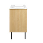 Modway Chaucer 48" Double Sink Bathroom Vanity - Oak/White-Wood Grain Laminate