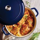 Tramontina Bestow 4 Qt Enameled Cast Iron Braiser with Lid - Gradated Cobalt-Compatible with gas, electric, ceramic glass and induction cooktops