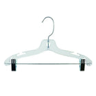 Eddie's Children's 12" Plastic Suit Hangers with Clips - Clear - 100 Pack-Children's Plastic Suit Hangers