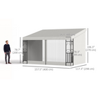 Outsunny 10 ft W x 13 ft L Wall Mounted Pergola Gazebo with Curtains and Nettings - Beige-Features handy drainage holes