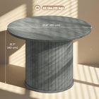 HOMCOM Round Coffee Table with Slatted Column Base - Grey-Felt pads protect flooring and stabilize on uneven surfaces