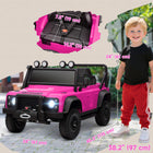 Qaba 12V Land Rover Licensed Kids Ride on Jeep Truck - Pink-Four-wheel suspension and smooth start-stop bring safer, comfortable rides 