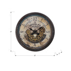 Monarch Specialties Clocks 20" Round Wall Clock - Brown-A durable and light plastic frame with classic, metal black hands under the protective glass surface for a finished look in a transitional style