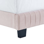 Modway Celine Channel Tufted Performance Velvet Full Bed - Pink-Solid Wood Legs