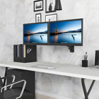 ShoppingAll Pneumatic Dual Gas Spring Dual Monitor Wall Mount - Black-Quick Release Feature supports detachable VESA plate for convenient installation with simple slide-in installation