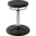 FDMT Kore Adjustable Wobble Stool - 16-24" H - Black-The Kore Wobble Chair is infused with Smart Plastic, an anti-microbial agent that inhibits germs from growing on the stool's plastic surface.