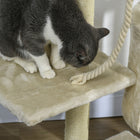 PawHut 46" Multi Level Activity Center Cat Tree - Beige-Fulfil the cat's natural instinct to climb and keep your lovely cat healthy 