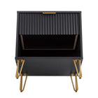 Manhattan Comfort DUMBO 20.07" Modern 1-Drawer Nightstand 2-Piece Set - Black-10