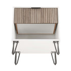 Manhattan Comfort DUMBO 20.07" Modern 1-Drawer Nightstand - White/Rustic Grey-10