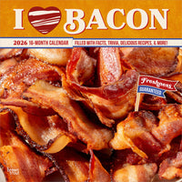 BrownTrout 2026 I Love Bacon Monthly Hanging Wall Calendar - 12" W x 24" H  - English-Photography - Enjoy stunning, full-color photographs or artwork every single month