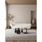Manhattan Comfort Artesia Modern Glam Coffee and End Table - Dark Walnut - Set of 2-Sleek and Sturdy Tempered Glass Table Top