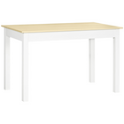 HOMCOM Scandinavian Dining Table with Wood Effect Top & Thick Legs for 4-6 - Oak-Features a clean-lined silhouette with an oak texture veneered top adds modern beauty to your home