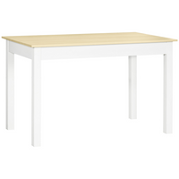 HOMCOM Scandinavian Dining Table with Wood Effect Top & Thick Legs for 4-6 - Oak-Features a clean-lined silhouette with an oak texture veneered top adds modern beauty to your home