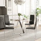 HOMCOM Dining Chairs with Upholstery Seat & Steel Legs - Black - Set of 4-Modern design with embroidered diamonds add glamour to your dining room, kitchen, bedroom, and more