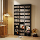 HOMCOM 9-Tier Media Storage Cabinet - 68.9" H - Black-Colour: Black