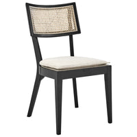 Modway Caledonia Wood Dining Chair - Black/Beige-Modern Farmhouse Dining Chair
