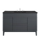 Modway Render 48" Single Sink Bathroom Vanity - Grey/Black-Ceramic Sink Basin