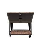 Permasteel 80 Quart Tapered Patio Cooler - Wood Grain/Brown Trim-Powder Coated Steel Construction