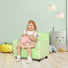 Qaba Kids Sofa, Armrest Chair for Preschool - Green-Eucalyptus wood frame ensures a rigid and sturdy structure
