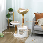 PawHut 40" Cat Tree with Real Wood Posts-Sisal rope posts satisfy scratching instincts, saving your furniture from damage 