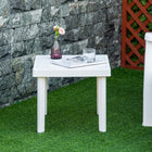 Outsunny Outdoor Garden Side Table - White-Footpads keep the table balanced and stable 