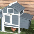 PawHut 60" Small Wooden Chicken Coop with Removable Tray - White-Removable sliding tray for easy cleaning 