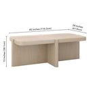 Hudson&Canal Laguna 45" Wide Rectangular Coffee Table - Alder White-Product Dimensions: 45" L x 24" W x 15" H