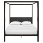 Modway Raina Canopy Queen Bed Frame - Brown Grey-Integrated Headboard / Canopy
