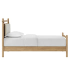 Modway Leni Twin Size Wood Platform Bed Frame - Light Oak Heathered Ivory-No Box Spring Needed