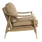 Modway Langford Performance Velvet Accent Armchair - Taupe Walnut-Kiln-Dried Solid Wood Frame