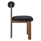 Modway Torian Boucle Fabric Dining Chair - Walnut Black - Set of 2-7