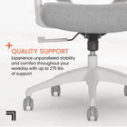 Sharper Image S-800 Ergonomic Mesh Swivel Executive Massage Chair - Light Grey-Ergonomic padded seat cushion with comfort-soft upholstery