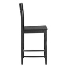 Modway Jax Oak Wood Counter Stool With Wavy Razor Back - Black-Sturdy Side Stretchers