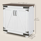HOMCOM 31.1" L Floor Storage Cabinet - White-Low formaldehyde emission from P2 grade particle board