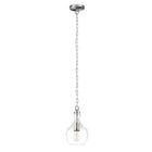 Hudson&Canal Verona 7" Wide Pendant with Glass Shade - Brushed Nickel/Clear-Mid-century modern design for your entryway, foyer, or kitchen