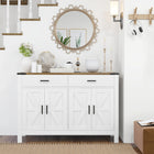 HOMCOM 47.2" L Sideboard Buffet Cabinet - White-Made from solid particleboard and MDF with a 0.8" (2.1 cm) thick top for extra strength