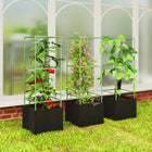 Outsunny 3-Piece Tomato Cages with 13.5 Gallon Grow Bags-Quick and easy to assemble with all necessary parts included-no tools or extra hardware required