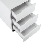 HOMCOM 3-Drawer Filing Cabinet with Wheels, Mobile - White-Assembly Required