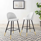 Modway Cordial Fabric Bar Stools - White - Set of 2-Polyester Fabric Upholstery