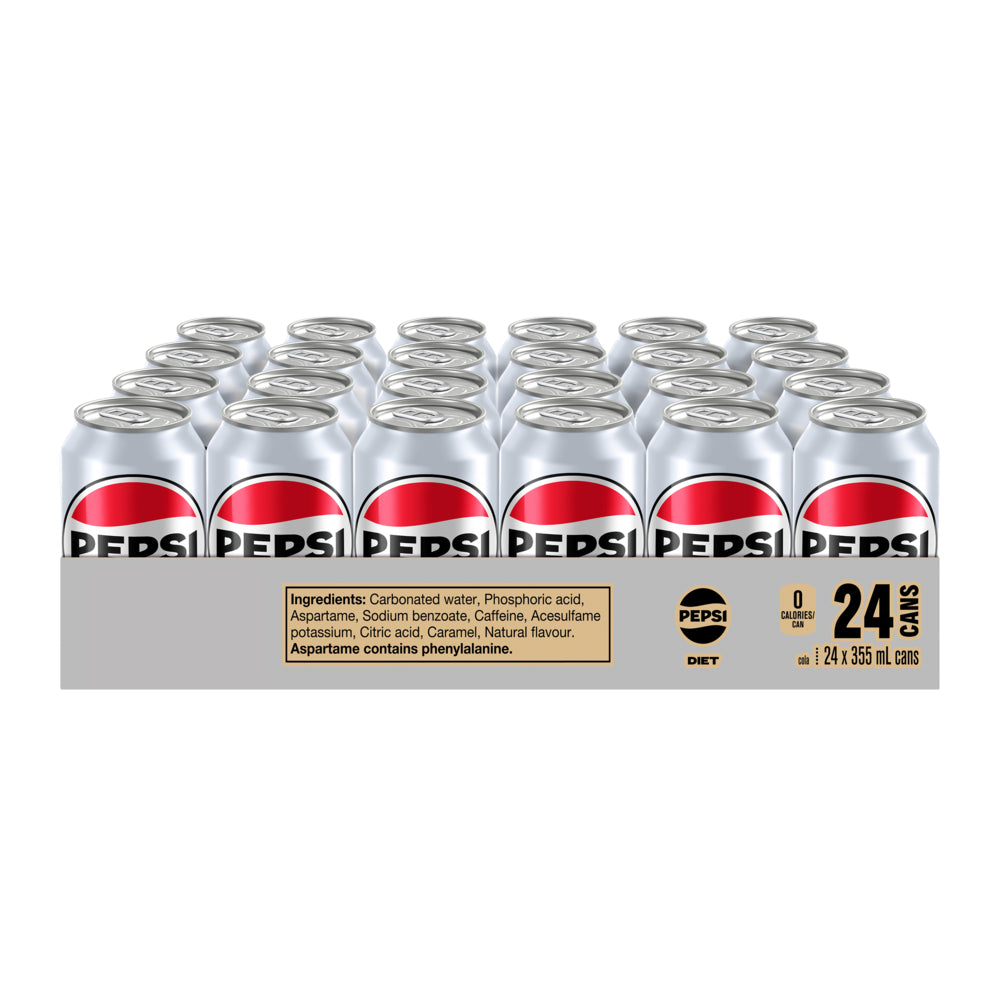 Diet Pepsi Cola - 355 mL Cans - 24 Pack | staples.ca