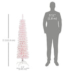 HOMCOM 5' Artificial Christmas Tree with Realistic Branches - Pink-Section design for quick setup 