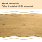 Homy Casa 63"W Live Edge Office Desk - Natural-Versatile desk ideal for home offices, training rooms, and corporate use