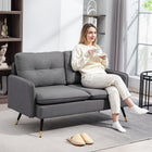 HOMCOM 55" Loveseat Sofa with Tufted Back - Dark Grey-Button tufting on the back cushion adds a touch of luxury to your home 