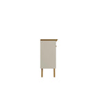Manhattan Comfort Yonkers 62.99" Mid-Century Modern Sideboard - Off White and Cinnamon-Sleek Beveled Top Board Design