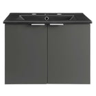 Modway Maybelle 24" Wall-Mount Bathroom Vanity - Grey/Black-Modern Bathroom Vanity