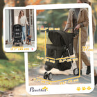 PawHut Deluxe 3-Wheel Pet Stroller with Brake, Canopy and Cupholders - Black-Breathable mesh windows keep pets cool and comfortable 