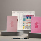 Wamaco Pineapple Passionate Planner Collection - Pink Planner, Fuschia Journal, Stickers, Notepad, Weekly Deskpad, Pen-Professional – The beautiful and fun look of this complete planning collection allows it to brighten any area, while showing professional organization.