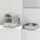 PawHut Stainless Steel Cat Litter Box - 20.6" L x 16.3" W - Grey-Deodorizer bag included for effective odour control 