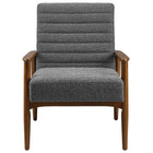 Modway Jensen Boucle Fabric Accent Chair - Walnut Charcoal-Assembly Required